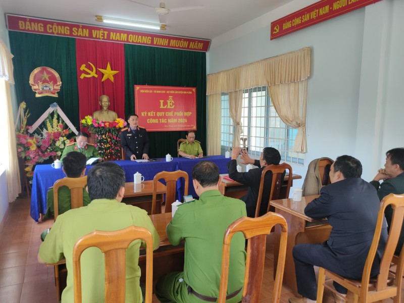 Viện kiểm sát nhân dân huyện Kon Plông chủ trì ký kết 02 quy chế phối hợp liên ngành