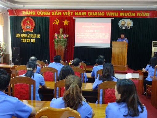 Viện KSND tỉnh Kon Tum tổ chức cuộc thi “Viết và trình bày bài phát biểu của Kiểm sát viên trong kiểm sát giải quyết các vụ án dân sự"năm 2023