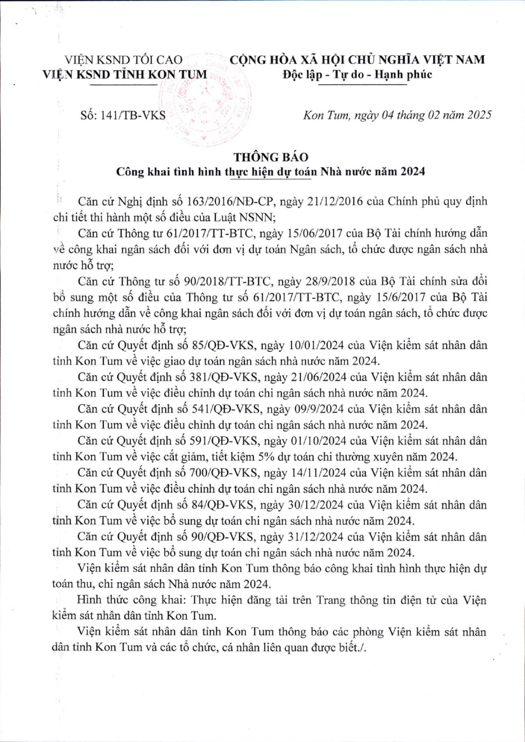 thong bao cong khai tinh hinh thuc hien du toan Nha nuoc nam 2024 page 0001