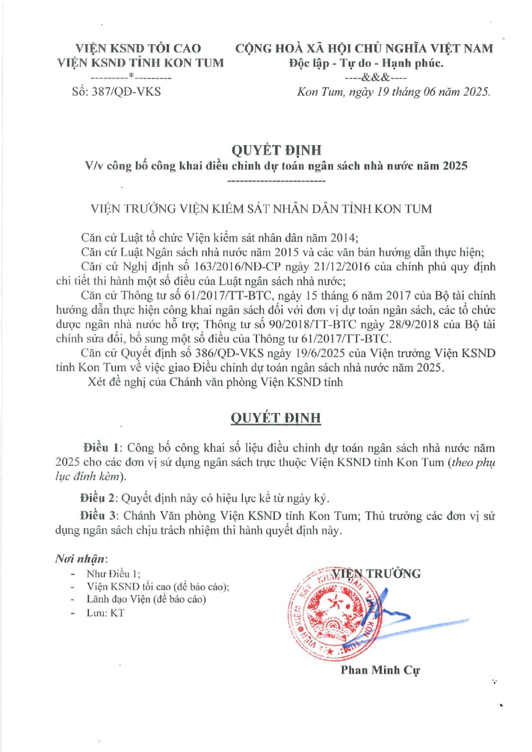 387 Cong khai dieu chinh du toan page 0001